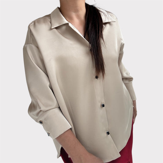 Oversize Bluse/ Längere oder / mittler Ärmel / -0015